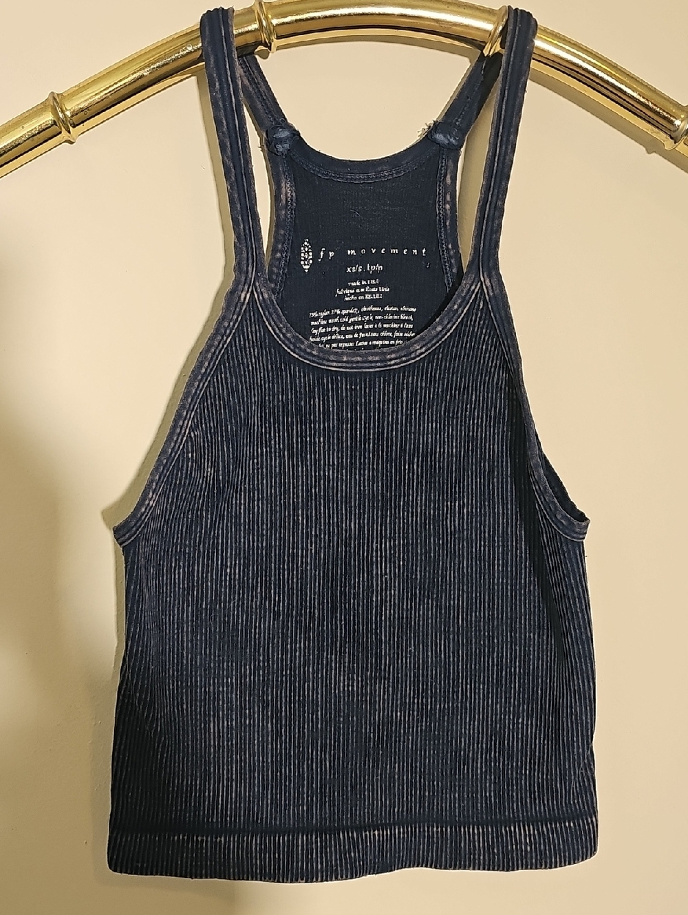 Women's Navy Ribbed Racerback Tank By Free People. XS